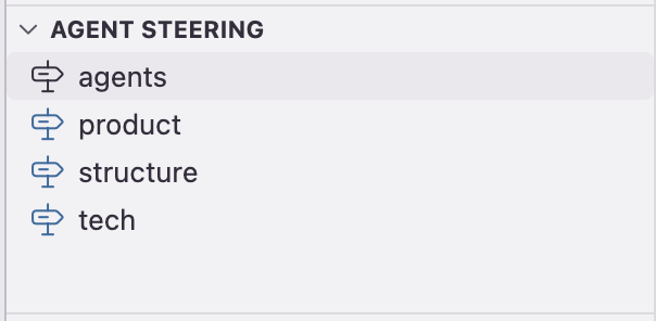A list of steering files, including a custom one